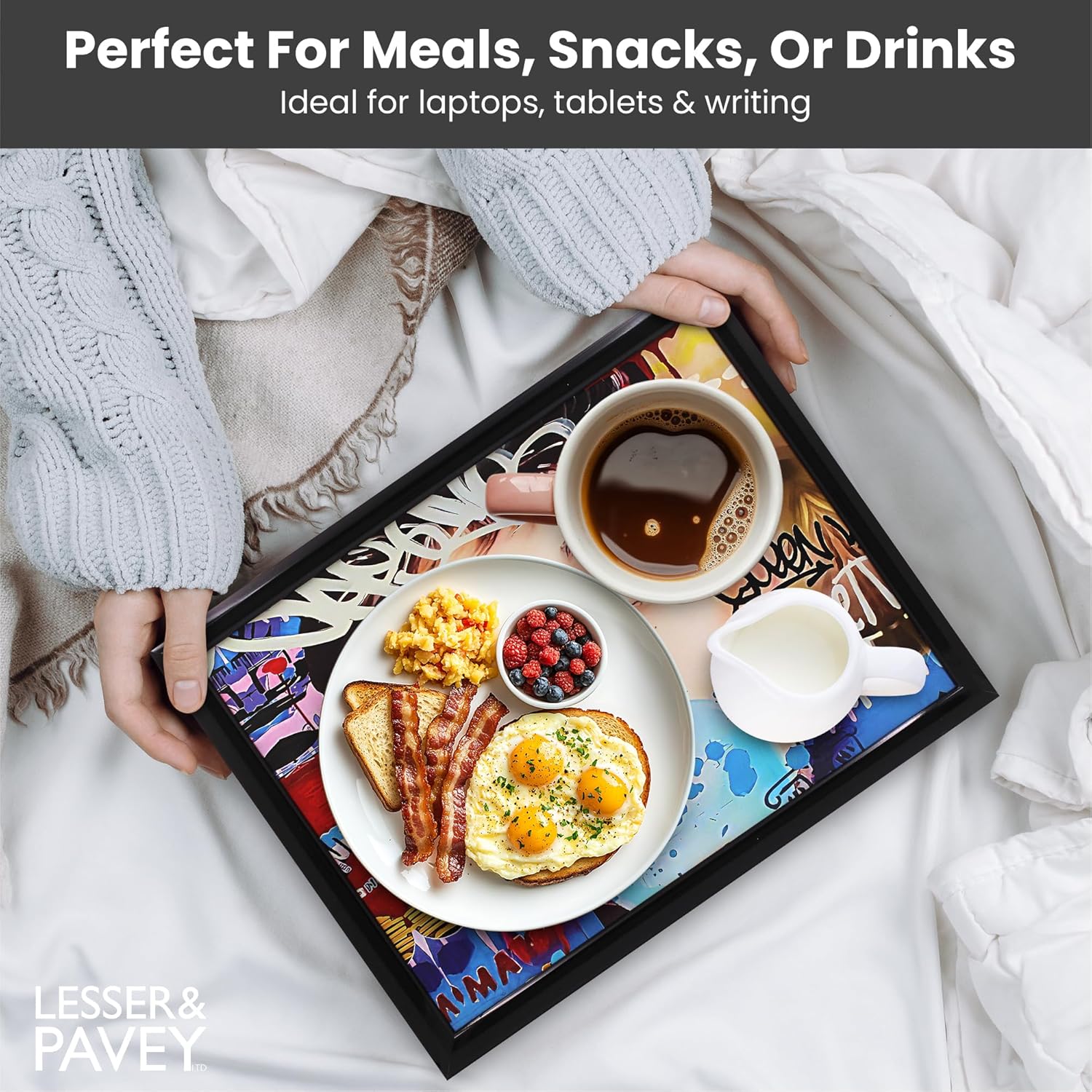 Fashion Icon Lap Tray Cushioned Laptop Tray with Padded Beanbag Base | Urban Street Art Design