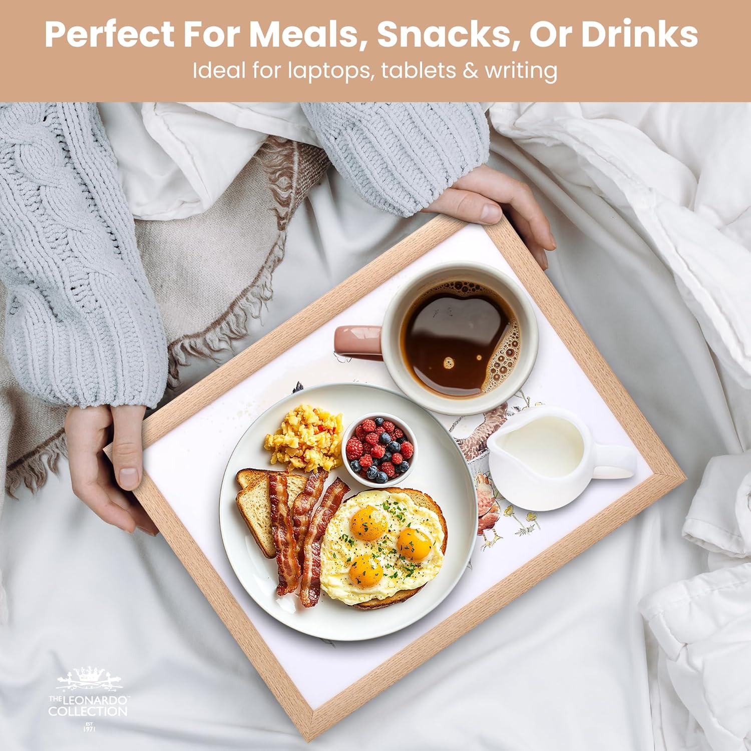 Farmyard Animals Lap Tray Cushioned Laptop Tray with Padded Bean Bag Base | Collie Dog and Hens