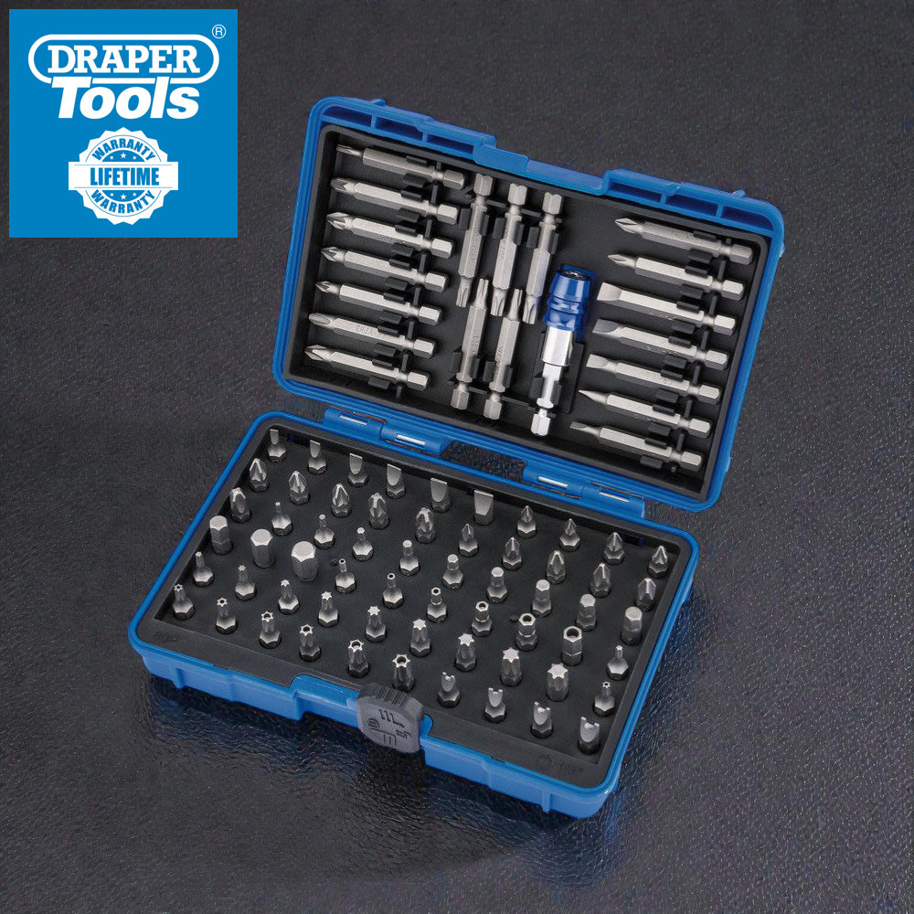Draper 82396 80pc Screwdriver Bits and Magnetic Bit Holder Set with Case