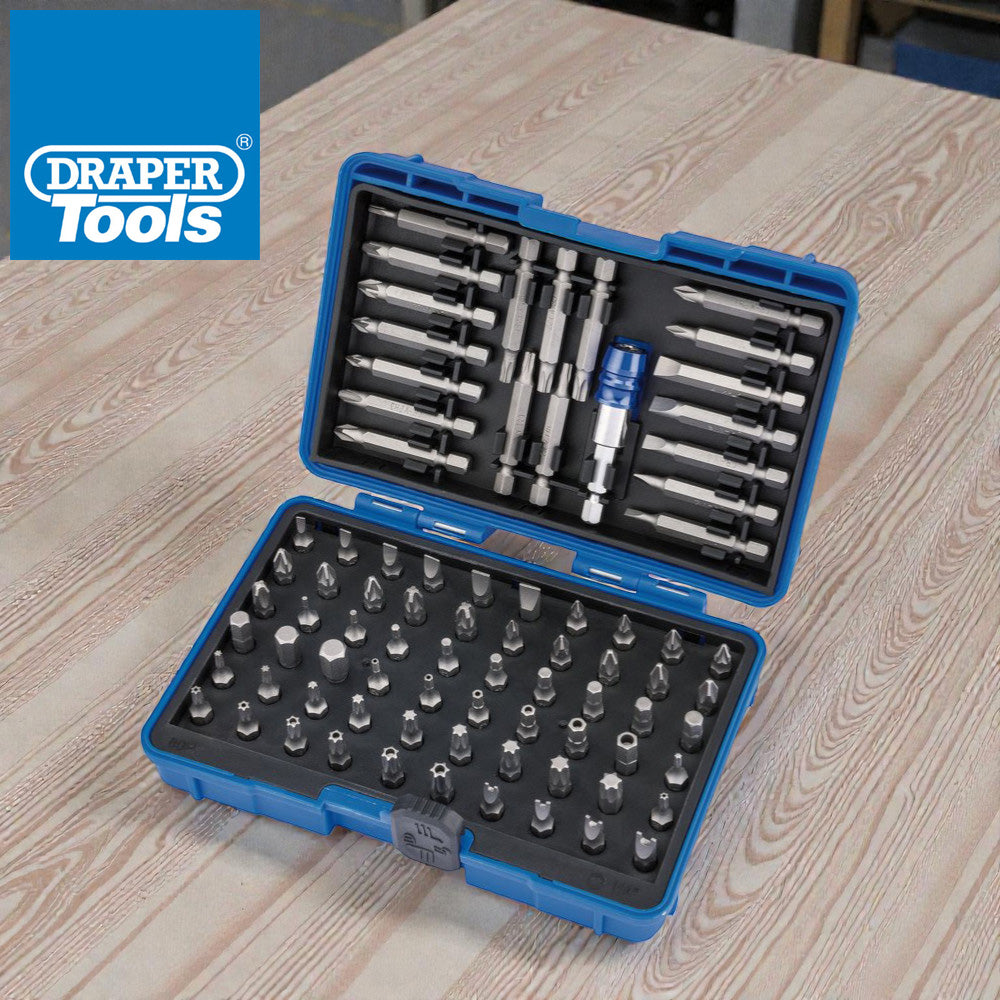 Draper 82396 80pc Screwdriver Bits and Magnetic Bit Holder Set with Case