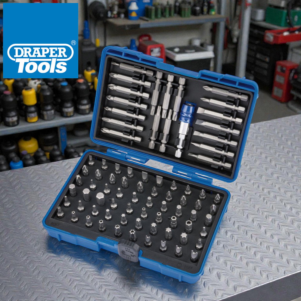 Draper 82396 80pc Screwdriver Bits and Magnetic Bit Holder Set with Case