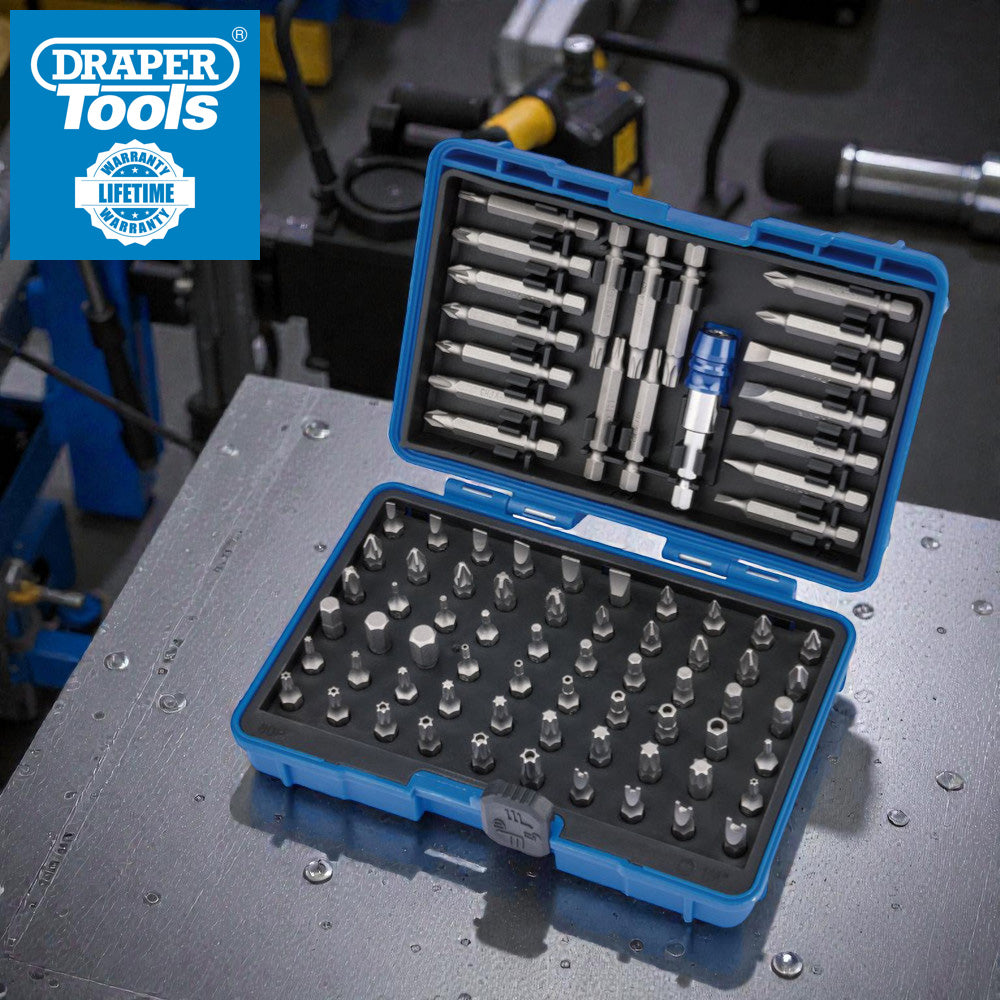 Draper 82396 80pc Screwdriver Bits and Magnetic Bit Holder Set with Case