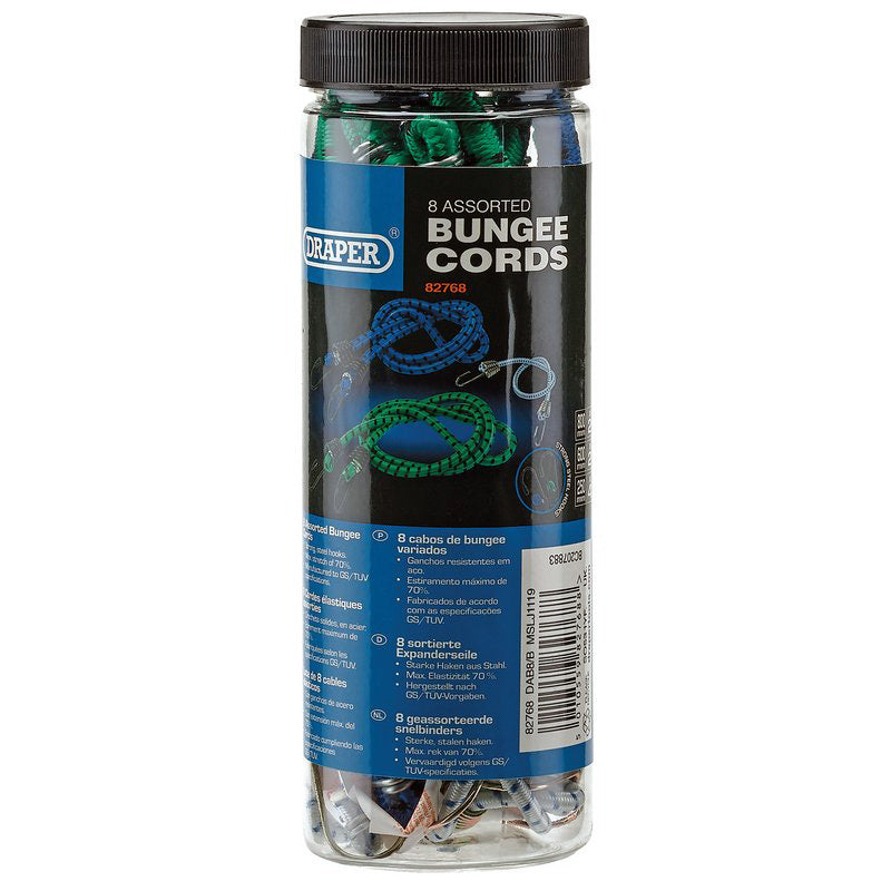 Draper 82768 8pc Assorted Bungee Cord Set