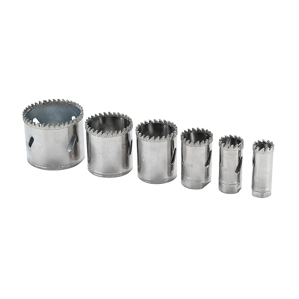 Diamond Grit Holesaws 19-57mm Dia 11pc Kit + Case Silverline 868779