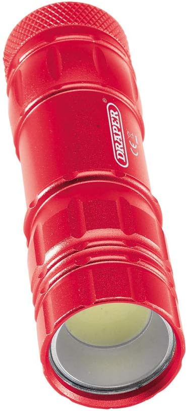 Draper 90103 Cob Led Aluminium Hand Torch, 3 X AAA Batteries Supplied.