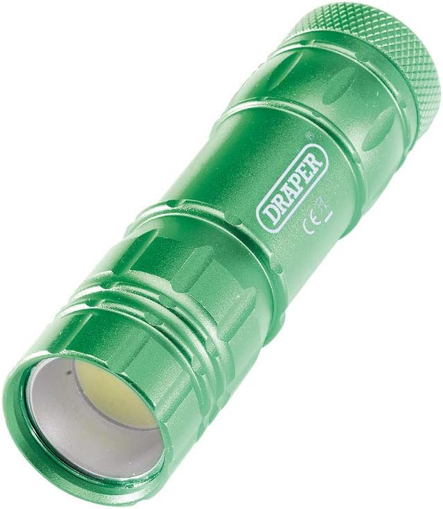 Draper 90103 Cob Led Aluminium Hand Torch, 3 X AAA Batteries Supplied.