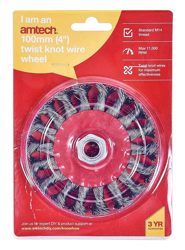 Amtech F3365 100mm  Twist Knot Wire Wheel