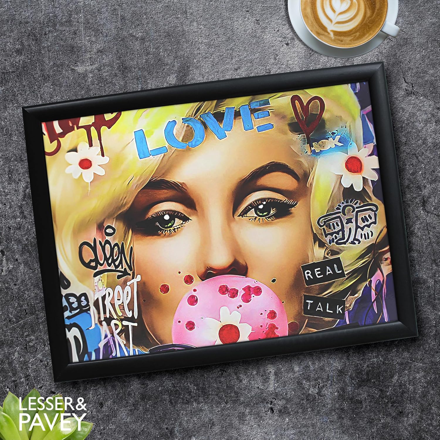 Lap Tray Cushioned Laptop Tray with Padded Bean Bag Base | Blonde Bombshell Urban Street Art