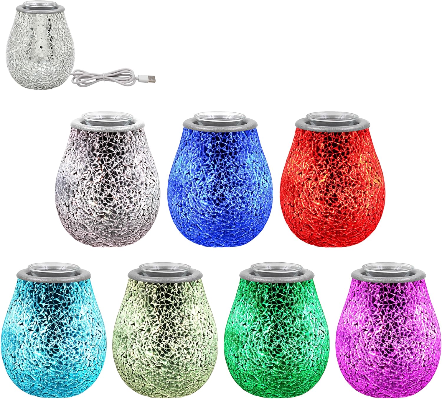 USB Powered Wax Melt Warmer and Oil Burner Colour Changing LED Aroma Fragrance Diffuser Lamp