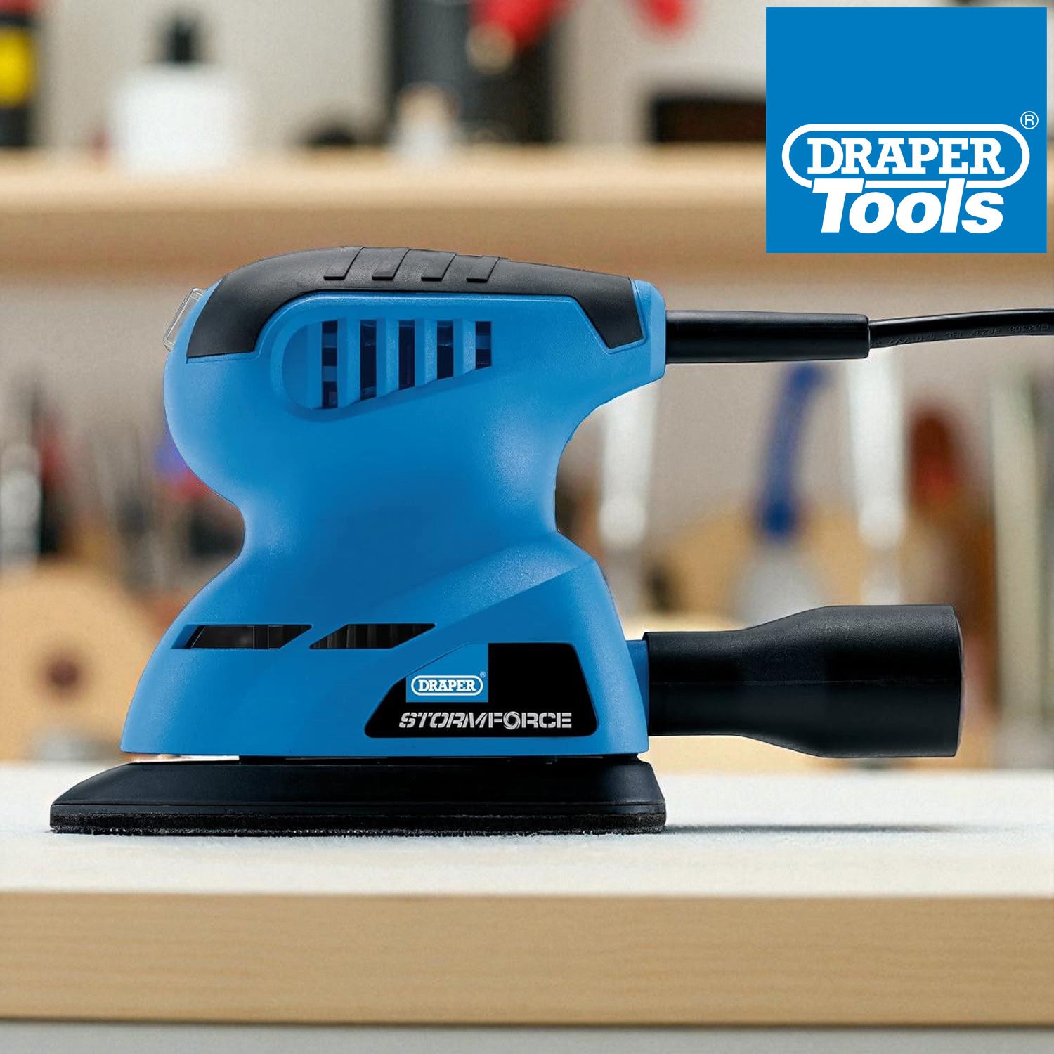 Draper 92627 125W Electric Tri-Base Detail Sander + 27 Sanding Sheets