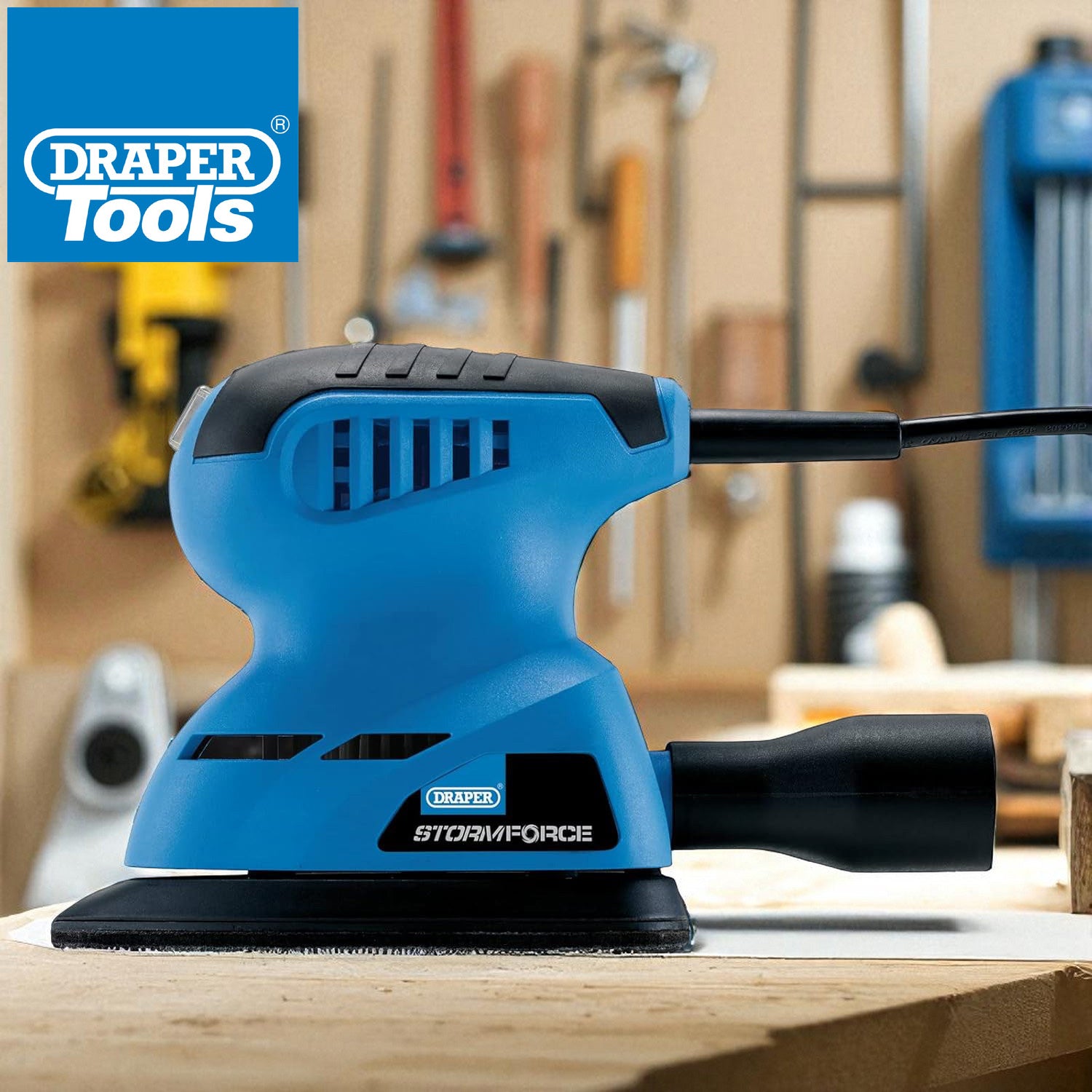 Draper 92627 125W Electric Tri-Base Detail Sander + 27 Sanding Sheets