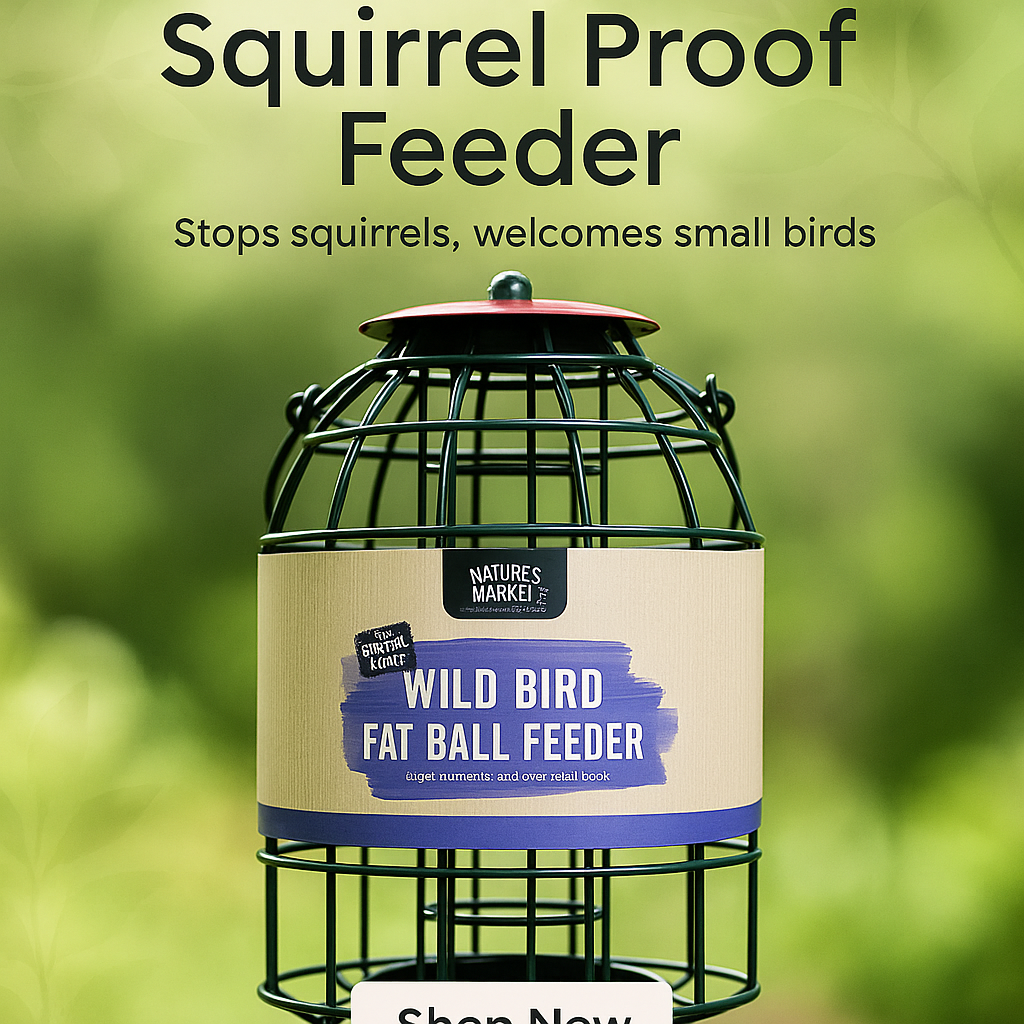 Squirrel Proof Hanging Garden Wild Bird Feeders - Seeds Peanuts Fat Balls