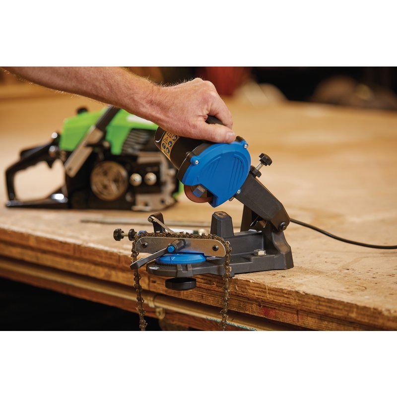 Draper 98485 Chainsaw Blade Sharpener 85W Electric Grinder 230V Bench Mounted