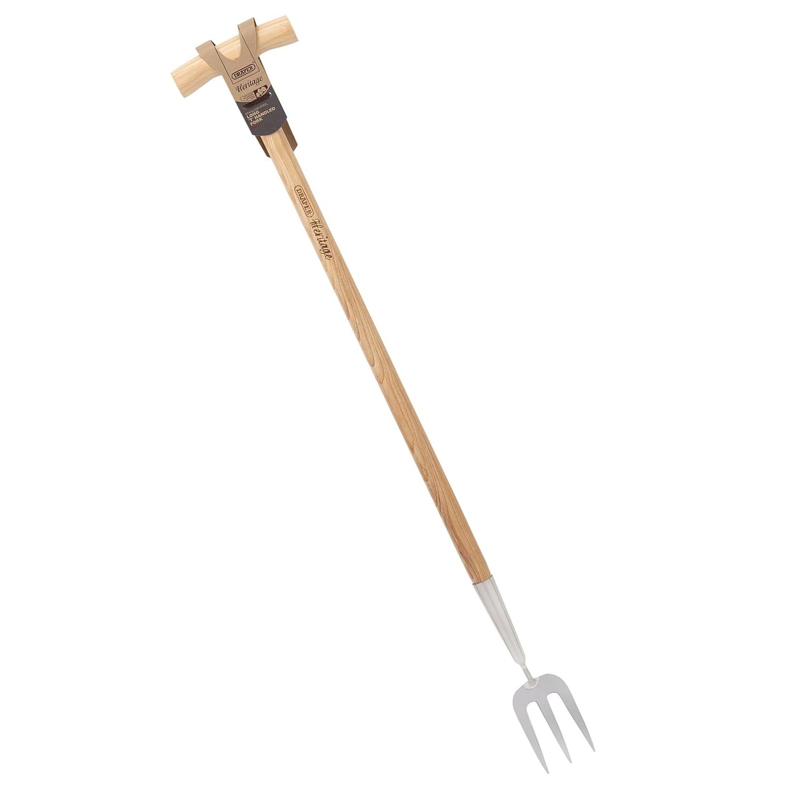Draper 99031 Heritage Stainless Steel Fork With Ash Long Handle Dr-99031