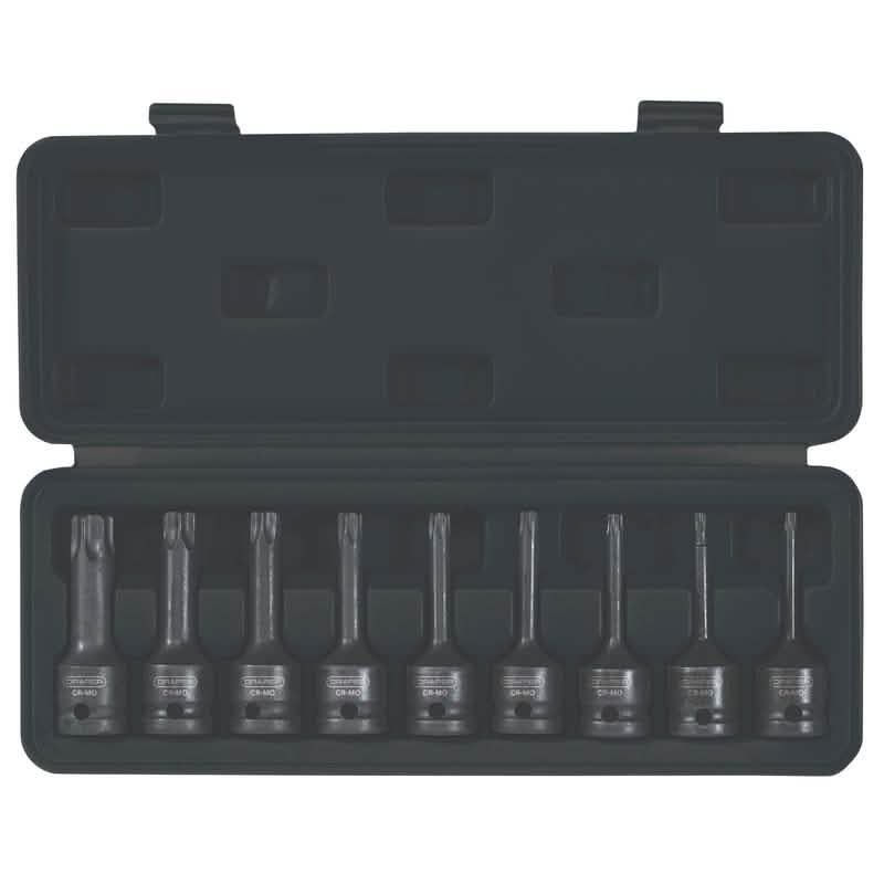 Draper Torx-Star Socket Bit Set, 1/2" Sq. Dr. (9 Piece) 99184.