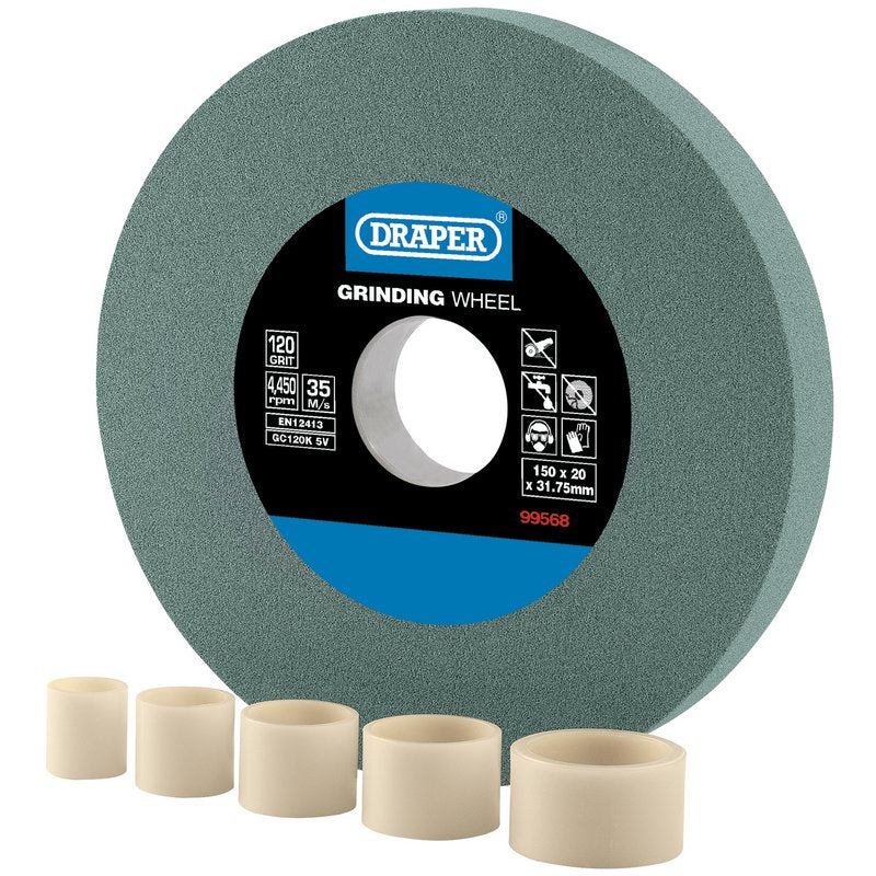 Draper 99568 Silicon Carbide Bench Grinding Wheel - 150mm X 20mm 120G