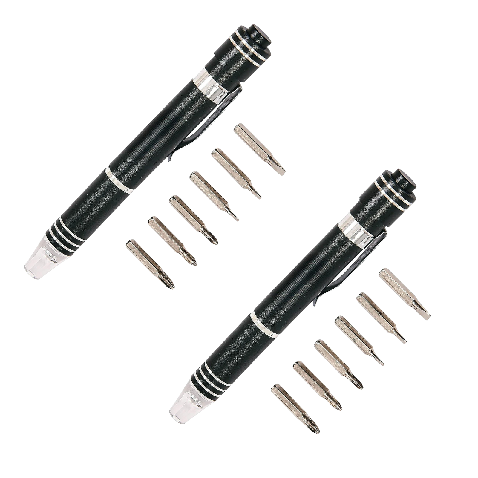 2 Aluminium Precision Screwdrivers with LED Light 6-in-1| Include Phillips and Slotted Driver Bits