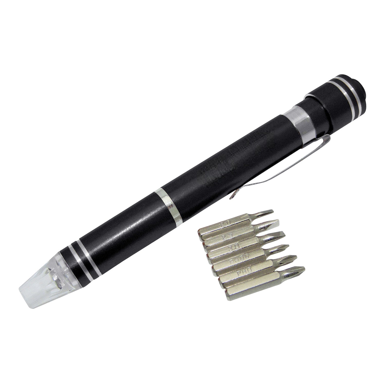 LED Precision Screwdriver plus Telescopic Magnetic Pick Up Tool & Extendable Inspection Mirror