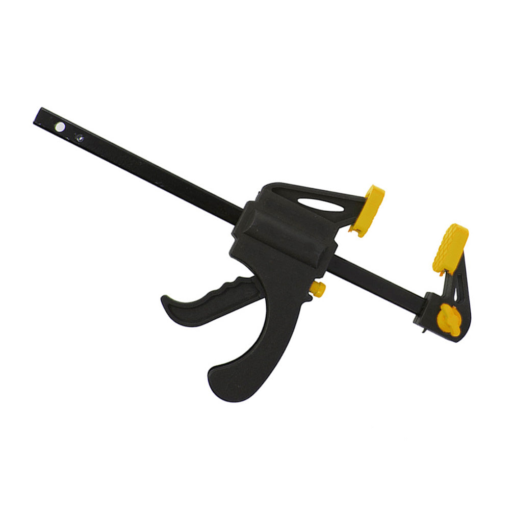Pack of 4 Heavy Duty F Bar Clamps (6") 150mm x 50mm Quick Slide plus Pack of 4 Mini Ratchet Speed Clamps (4") 100mm