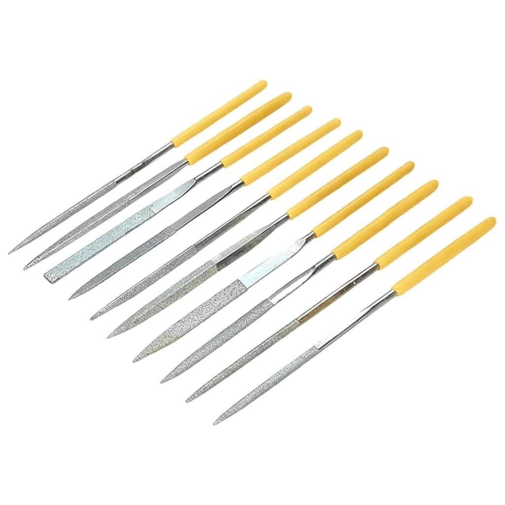 10pc Diamond Coated Precision Needle File Set plus 25mm Mini Vice