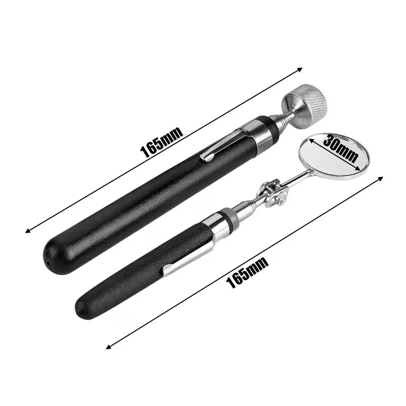 6pc Inspection Tools Set including Telescopic Magnetic Pick Up Tools plus Telescopic Insection Mirrors and Precision Screwdrivers