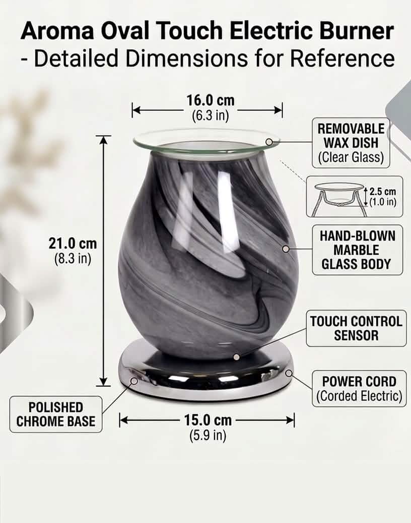 Electric Wax Oil Burner Grey Marble Aroma Melt Warmer Touch Control