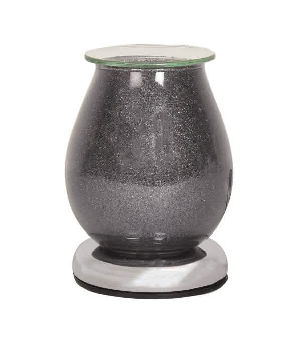 Aroma Lamp Oil Burner Warmer Wax Melter Silver Sparkle