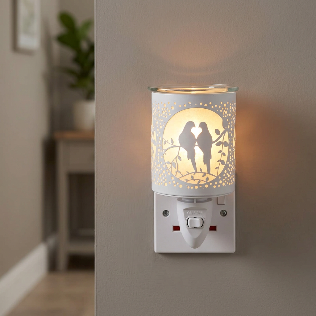 White Lovebirds Plug-In Electric Wax Melt & Oil Warmer
