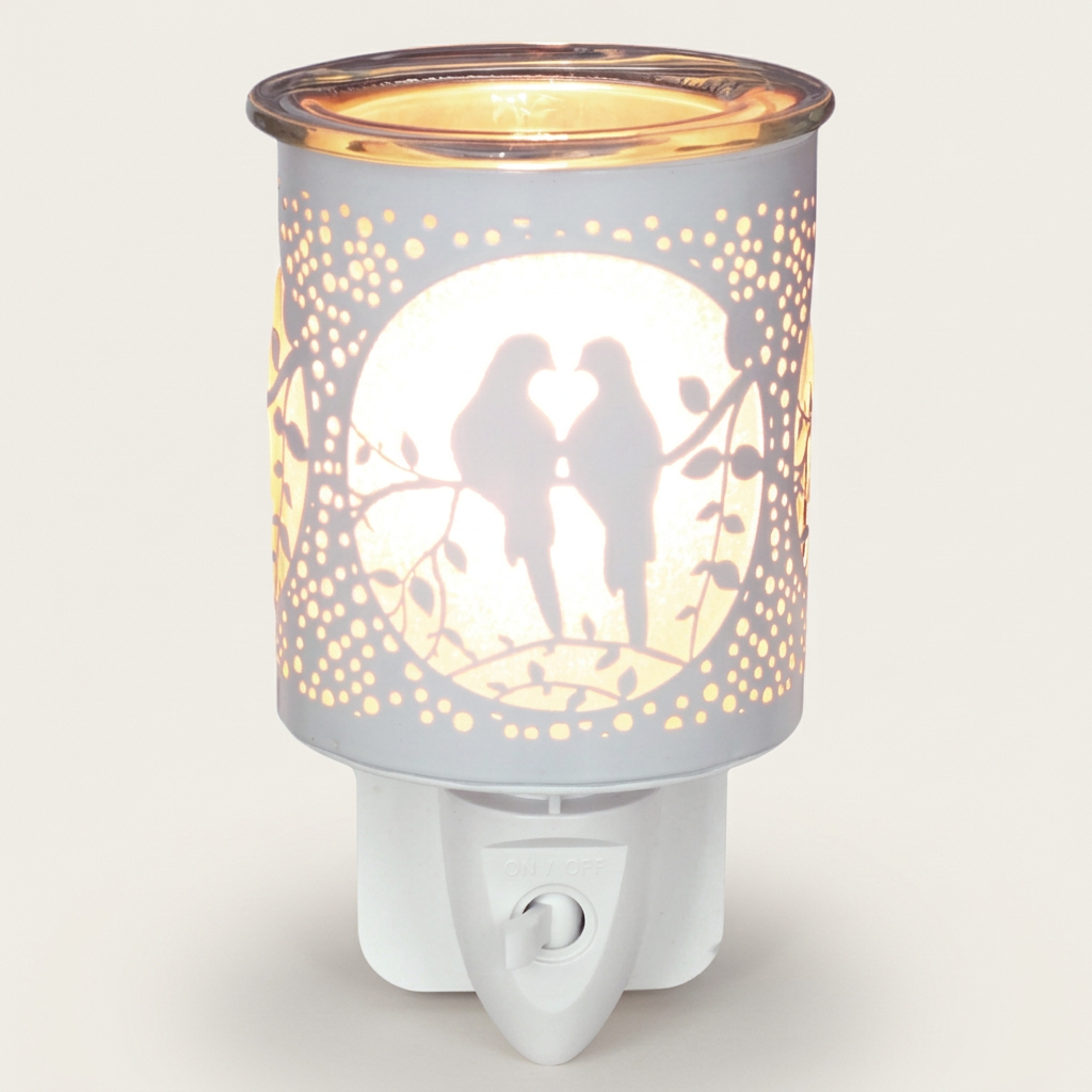 White Lovebirds Plug-In Electric Wax Melt & Oil Warmer