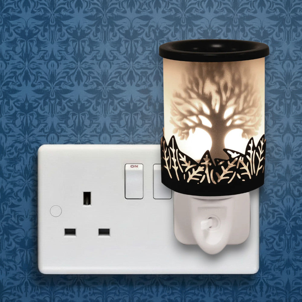 Tree Of Life Plug In Wax Melt Oil Aroma Warmer Black Silhouette Shadow