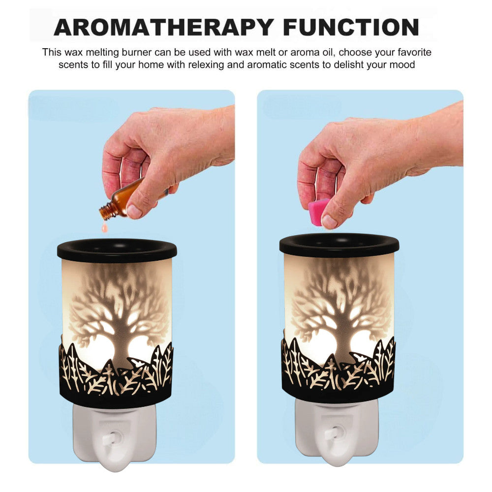 Tree Of Life Plug In Wax Melt Oil Aroma Warmer Black Silhouette Shadow