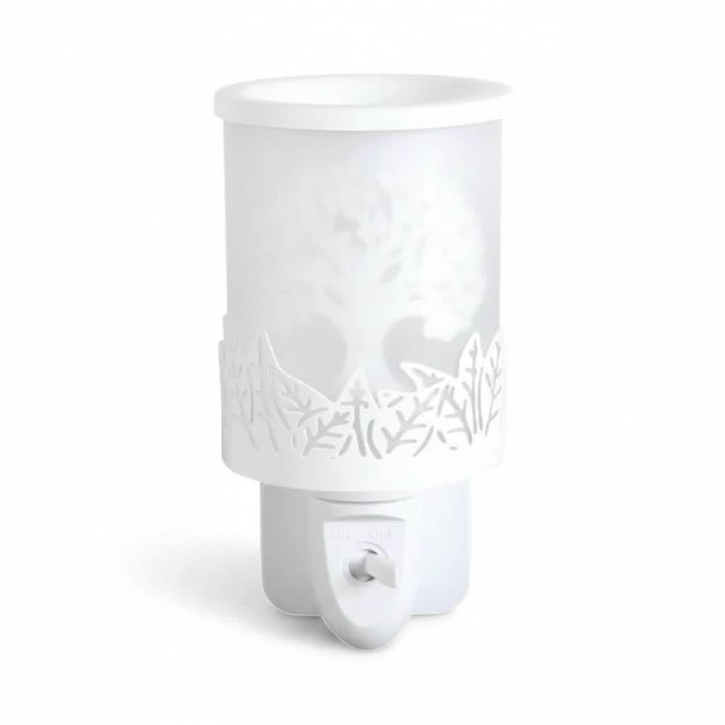 Tree Of Life Plug In Wax Melt Warmer Fragrance Diffuser - White Silhouette Shadow