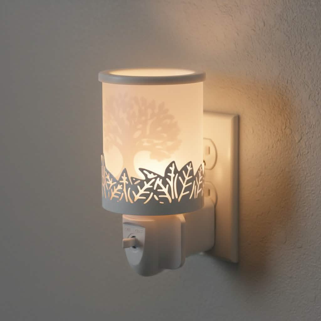 Tree Of Life Plug In Wax Melt Warmer Fragrance Diffuser - White Silhouette Shadow