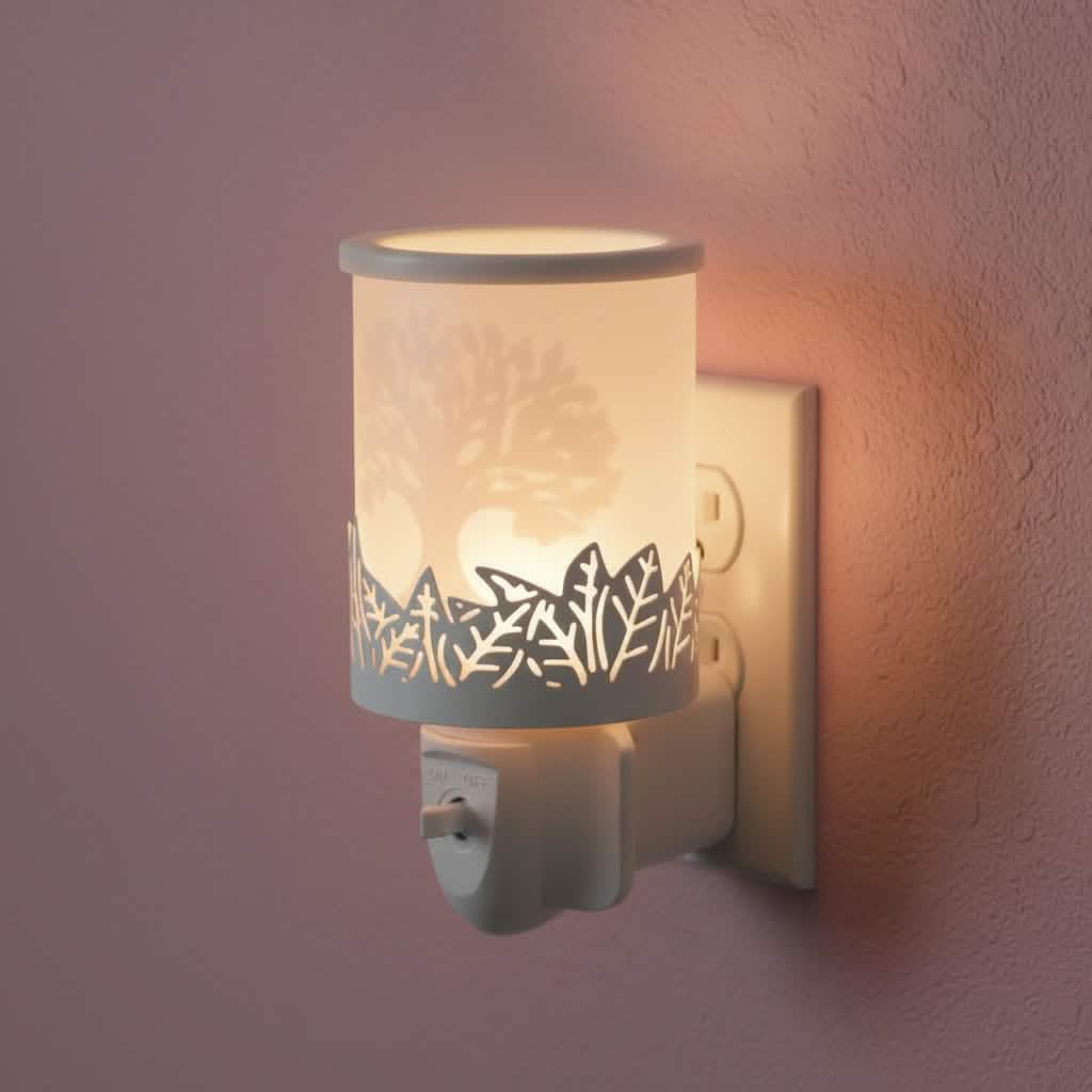 Tree Of Life Plug In Wax Melt Warmer Fragrance Diffuser - White Silhouette Shadow