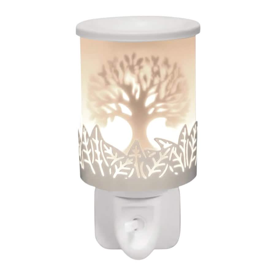 Tree Of Life Plug In Wax Melt Warmer Fragrance Diffuser - White Silhouette Shadow