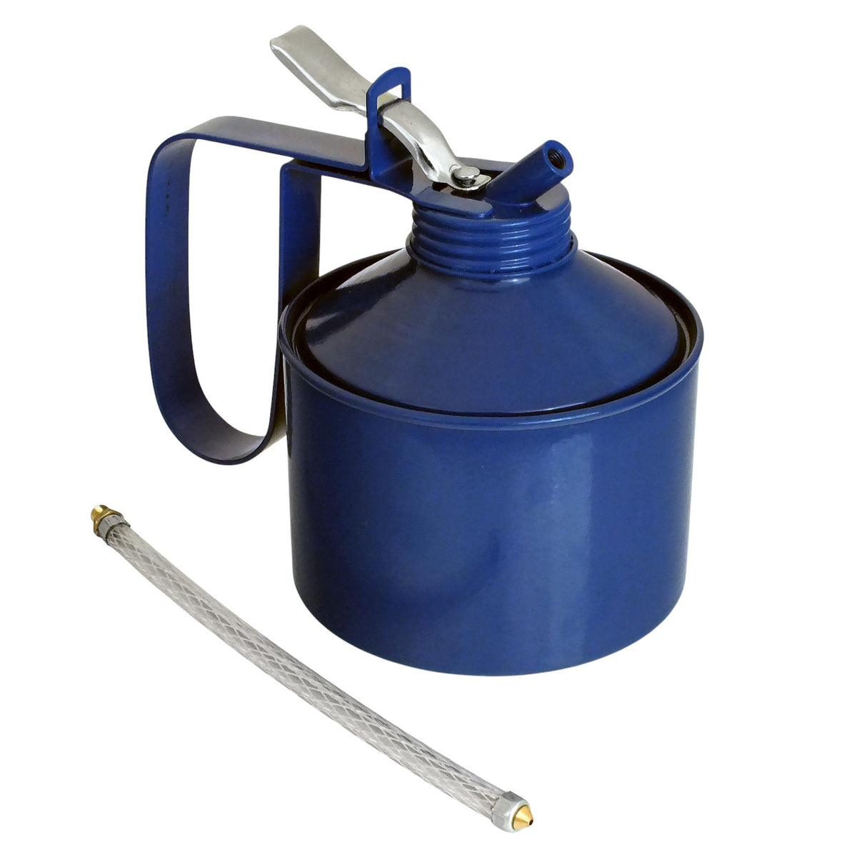 1.5 Pint Oil Can with Lever Pump Action and Removeable Flexible Spout