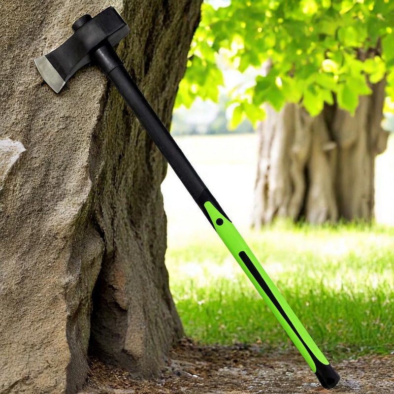 6lb Log Splitting Maul Axe Fibreglass Shaft Soft Grip Rubber Handle Tree Felling
