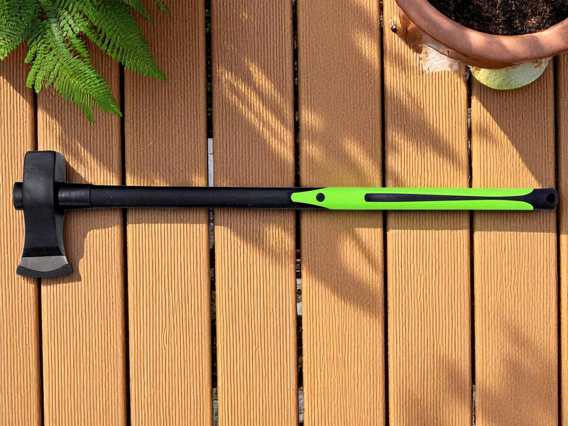 6lb Log Splitting Maul Axe Fibreglass Shaft Soft Grip Rubber Handle Tree Felling