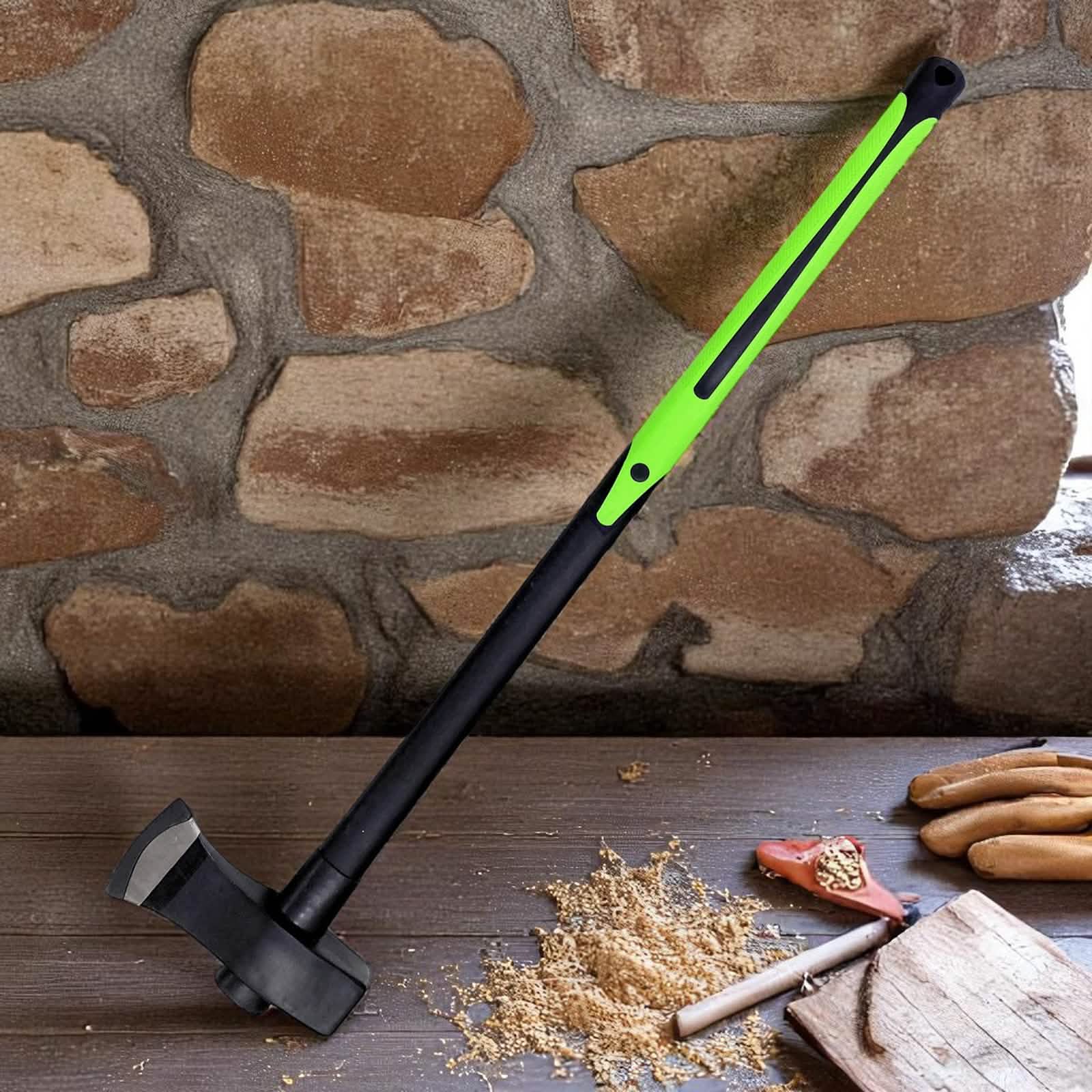 6lb Log Splitting Maul Axe Fibreglass Shaft Soft Grip Rubber Handle Tree Felling