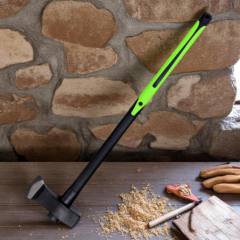 6lb Log Splitting Maul Axe Fibreglass Shaft Soft Grip Rubber Handle Tree Felling
