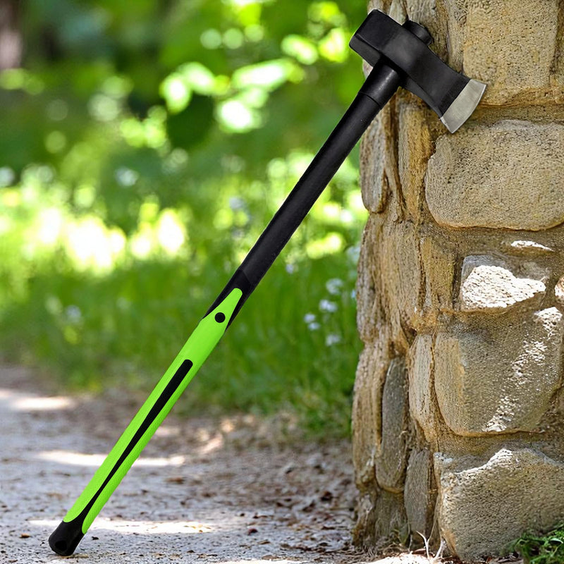 6lb Log Splitting Maul Axe Fibreglass Shaft Soft Grip Rubber Handle Tree Felling