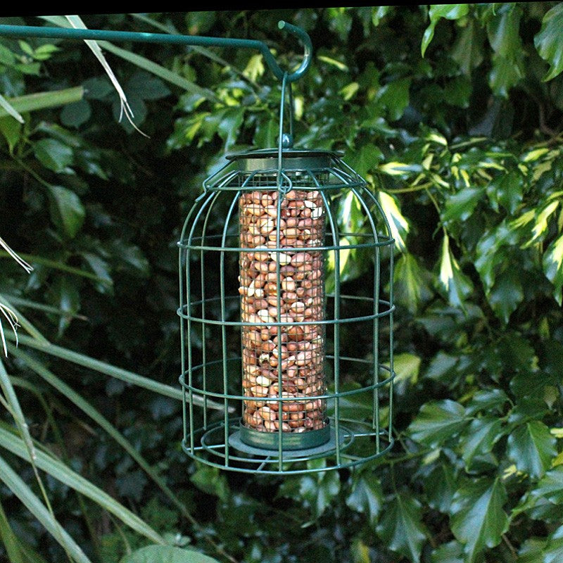 Large Heavy Duty Squirrel Proof Bird Feeder For Nut Feed Outdoor Garden Use - With Strong Metal Cage To Deter Squirrels & Large Birds (Caged Feeder)