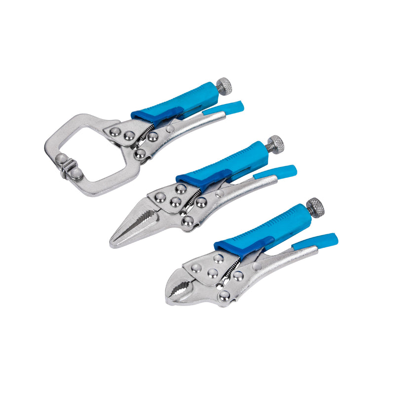 Blue Spot 3pc Mini Adjustable Locking Plier and Clamp Set | Lifetime Warranty