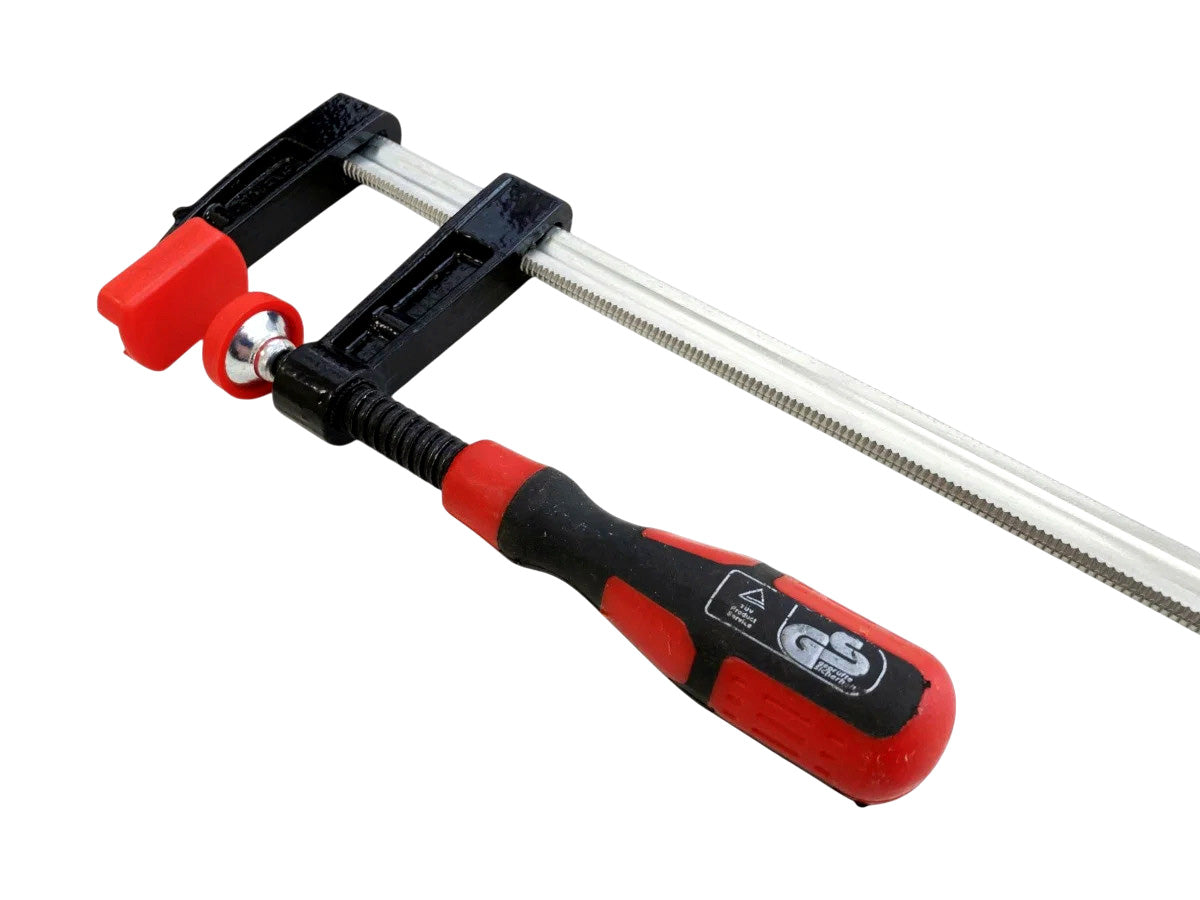Pack of 4 Heavy Duty F Bar Clamps (12") 300mm x 50mm Quick Slide plus Pack of 4 Mini Ratchet Speed Clamps (4") 100mm