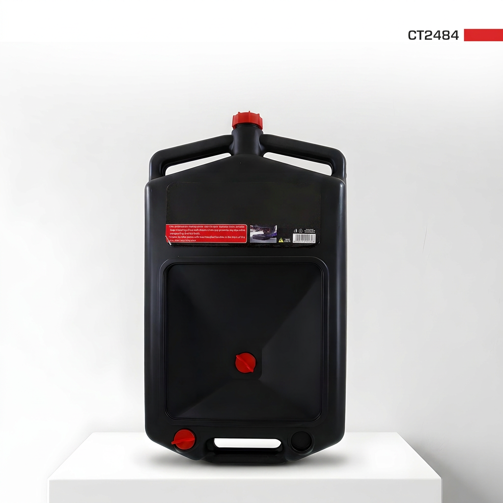 10 Litre Oil Drain Pan & Fluid Collection Tank with Screw-Cap Spout