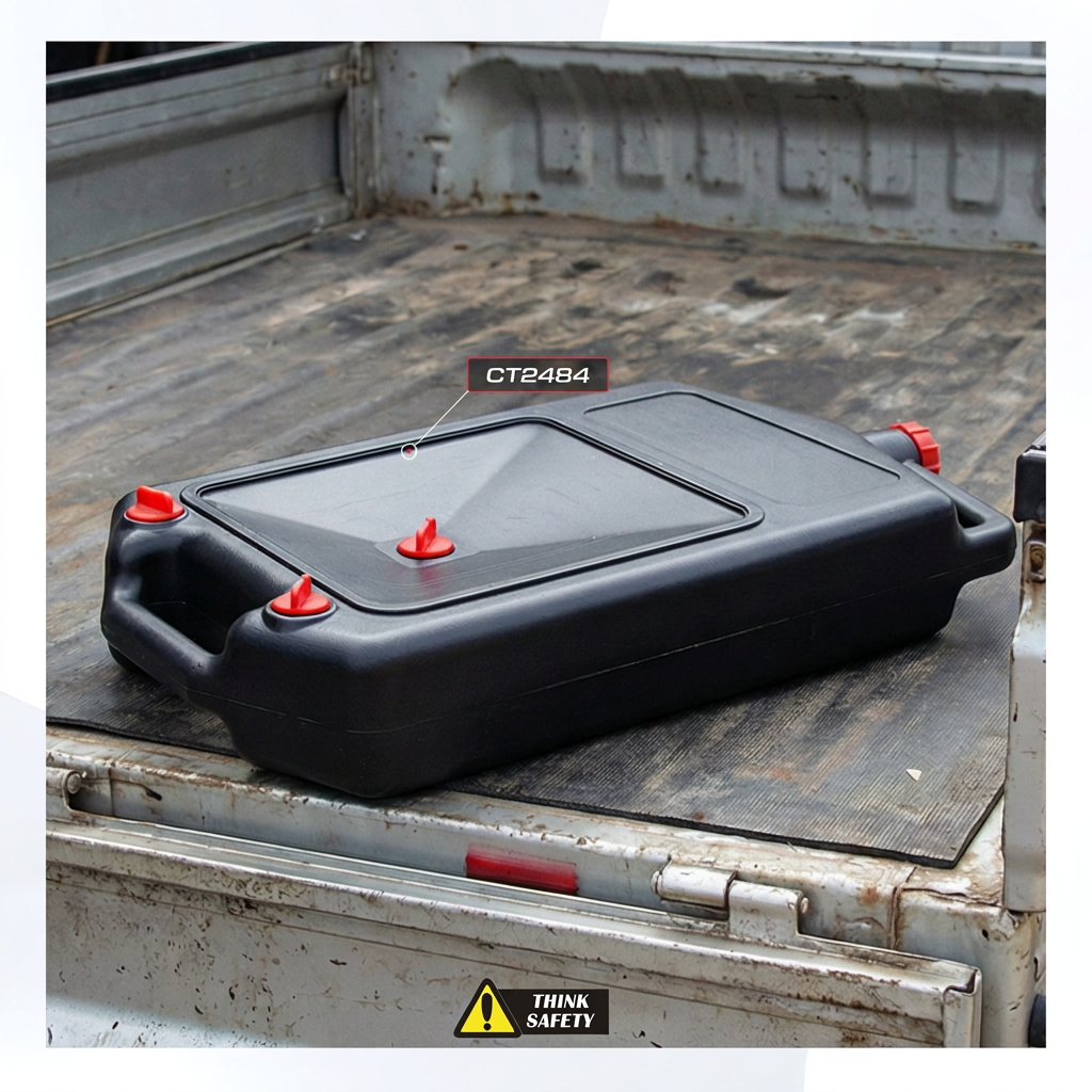 10 Litre Oil Drain Pan & Fluid Collection Tank with Screw-Cap Spout