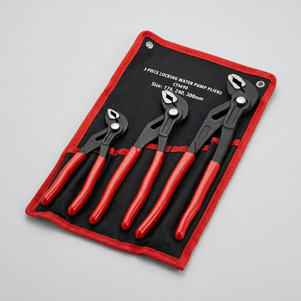 Water Pump Pliers Set 3pc Button Release 175–300mm