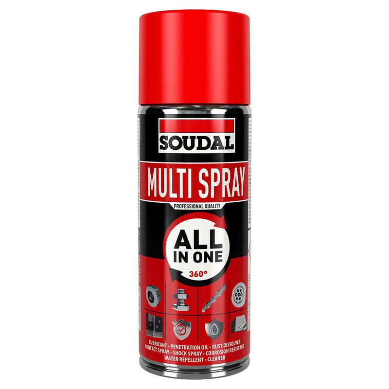 Soudal 200ml Multi Spray High Grade Lubricating Penetrating Oil Cleaning Contact