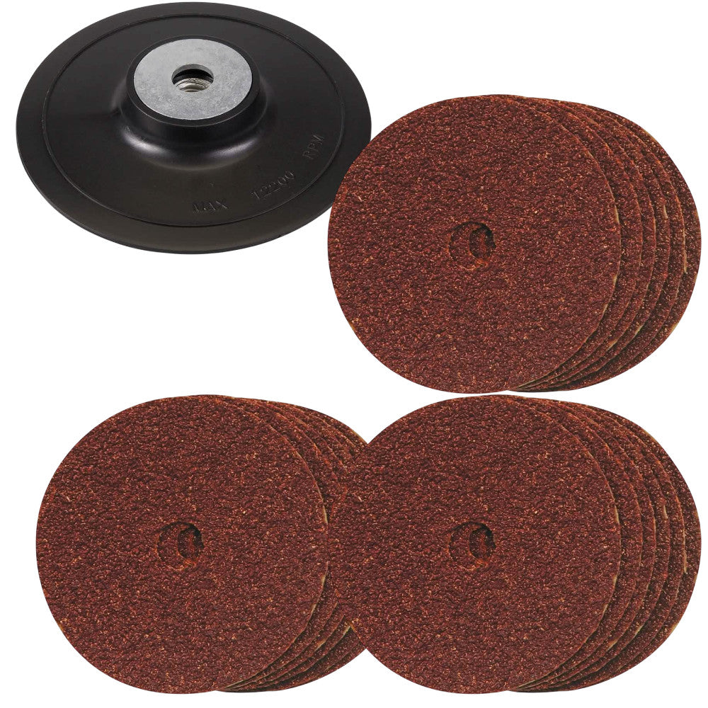 100mm Backing Pad + 30 Sanding Discs For Angle Grinder