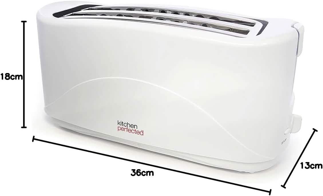 Premium White 1300w 4-slice Cool Touch Toaster W/ Crumb Tray 7 Browning Settings